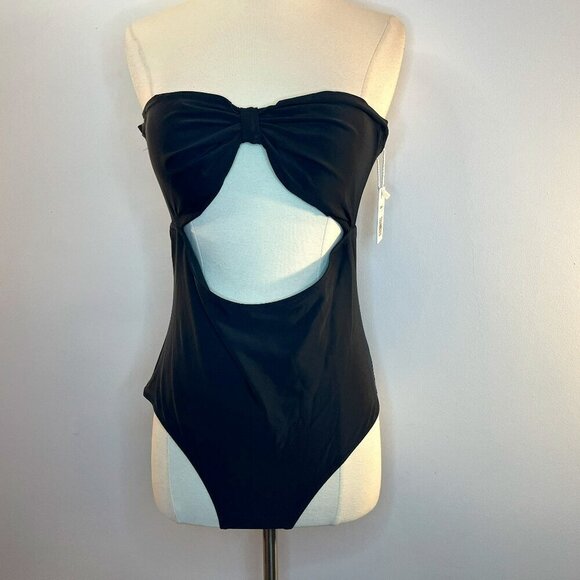 Cupshe Women's Black Cut Out One-Piece Swimsuit - Size Large - NWT - Picture 1 of 4